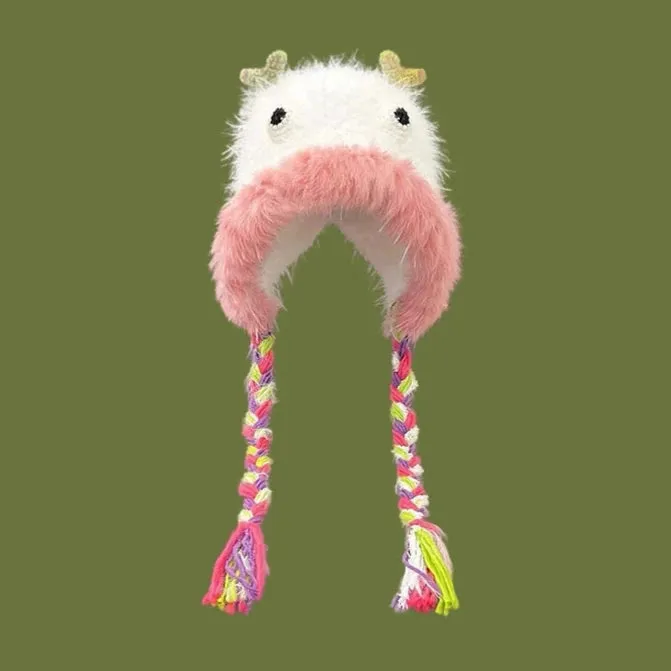 Hand-Knitted Cute Little Monster Hat  Adorable Winter Warmth