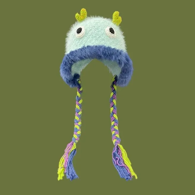 Hand-Knitted Cute Little Monster Hat  Adorable Winter Warmth