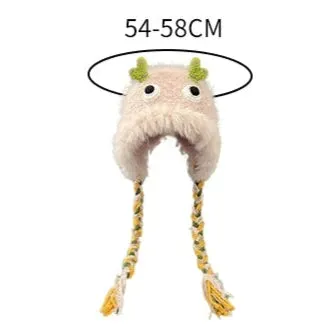 Hand-Knitted Cute Little Monster Hat  Adorable Winter Warmth