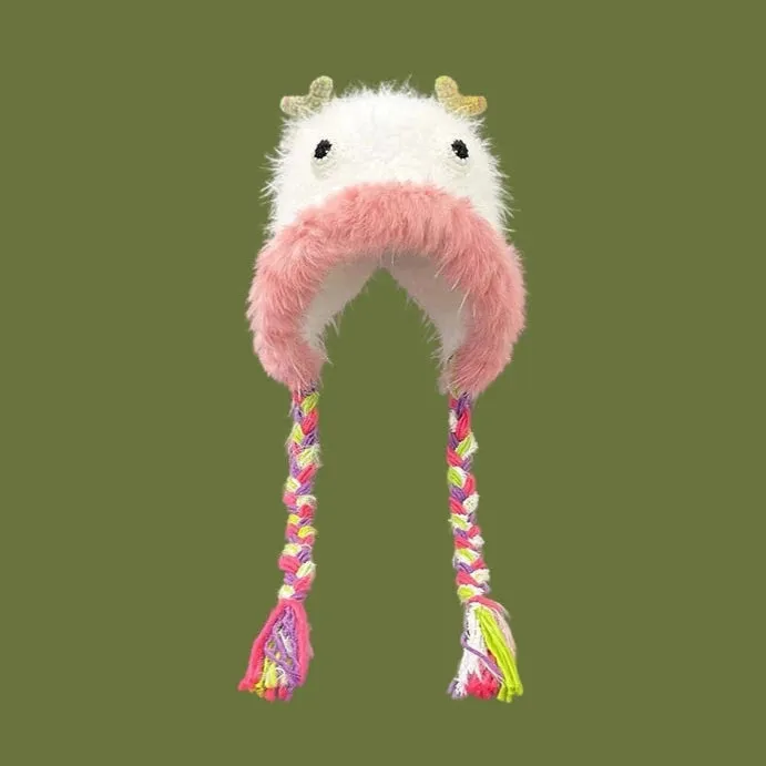 Hand-Knitted Cute Little Monster Hat  Adorable Winter Warmth