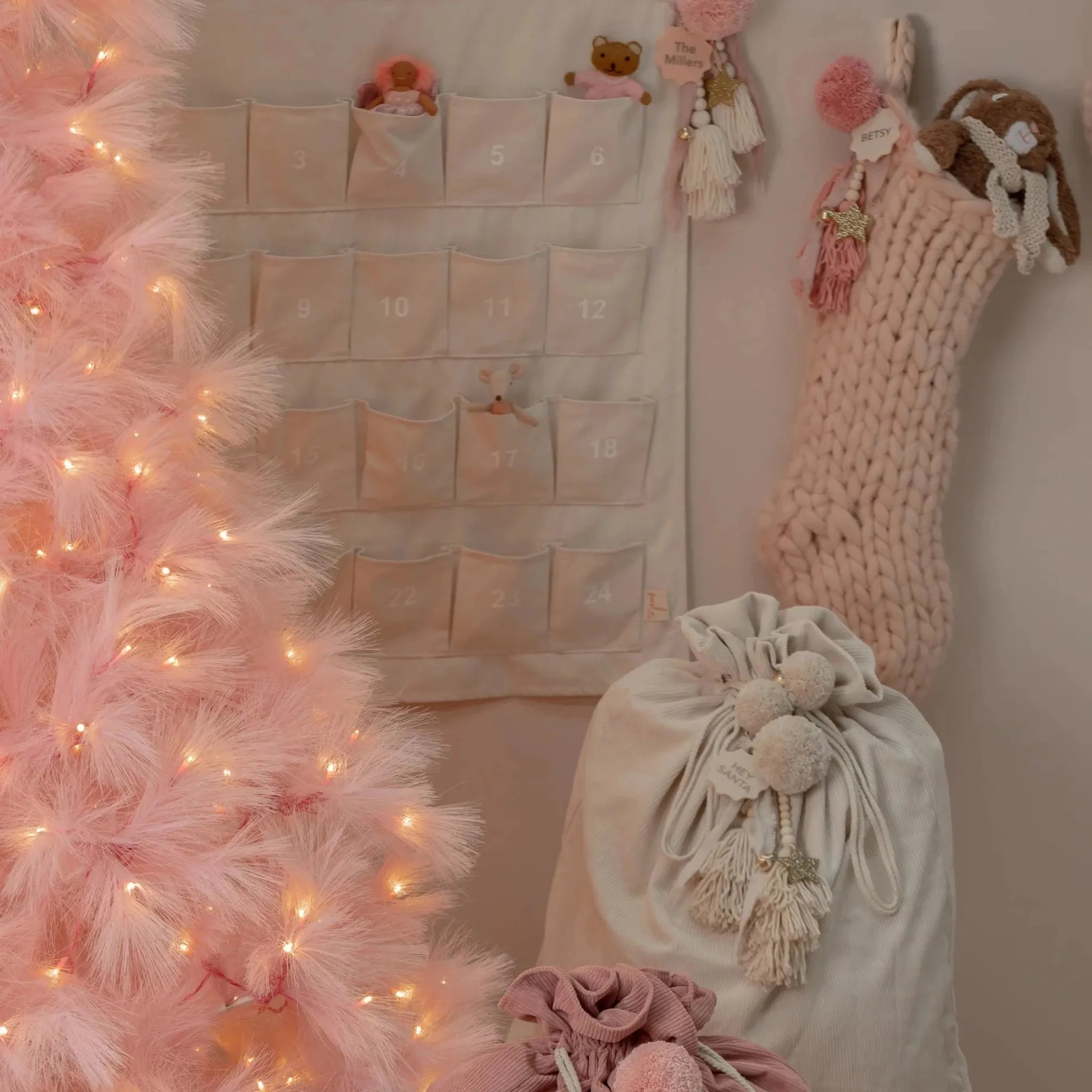 Hello Marla - Knitted Stocking - Rose Pink