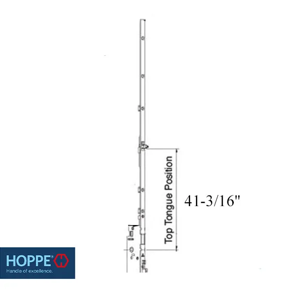 HOPPE UPPER EXTENSION, 16MM FACEPLATE, 55.75" OVERALL LENGTH