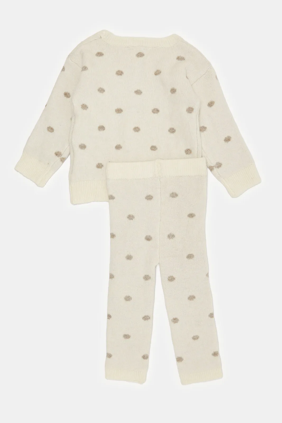 Infant Girls Ivory Knitted Casual Set (2 Piece)