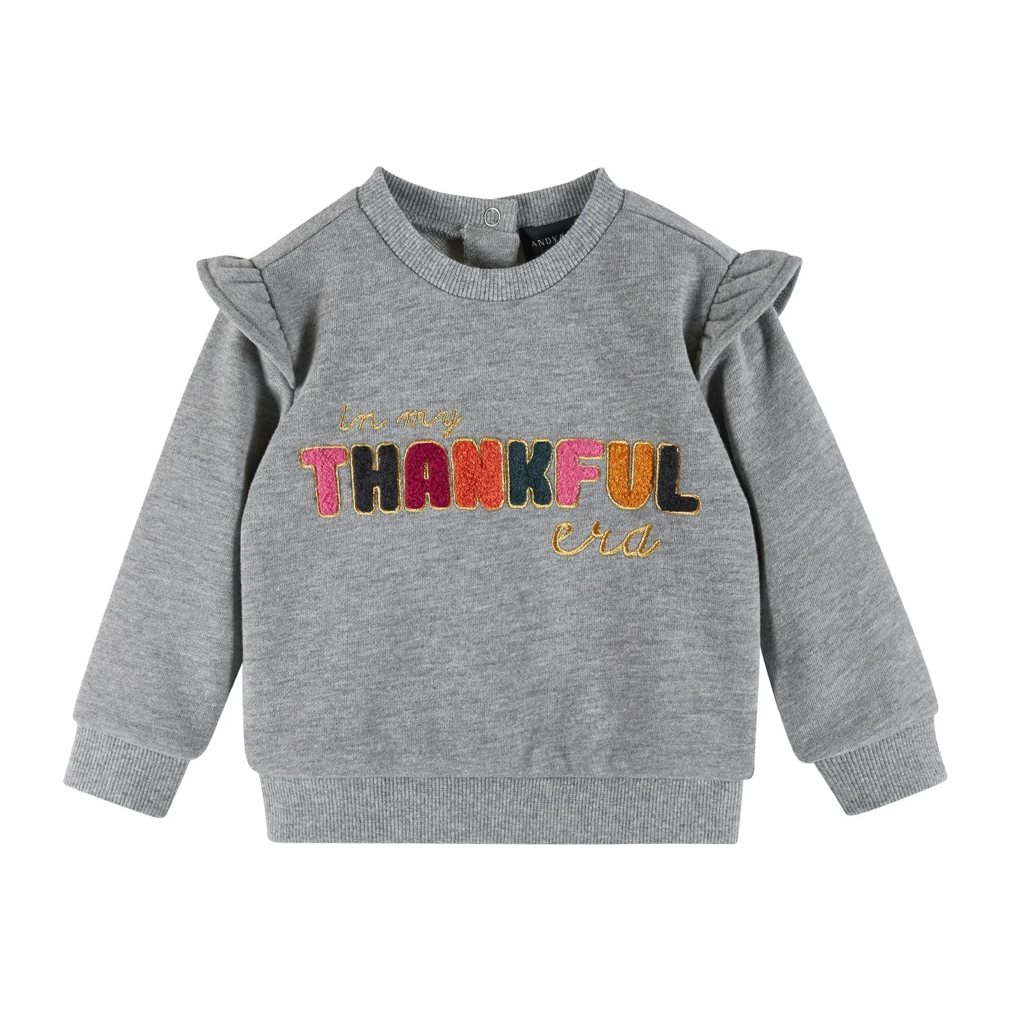 Infant "THANKFUL" Sweater & Legging Set | Grey Navy