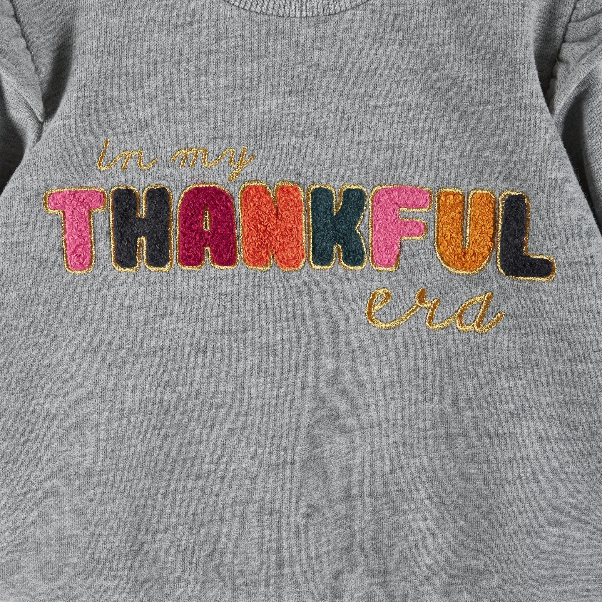 Infant "THANKFUL" Sweater & Legging Set | Grey Navy
