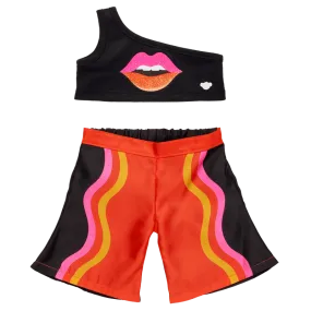 Jade Purple Brown Lip Tee and Pant Set
