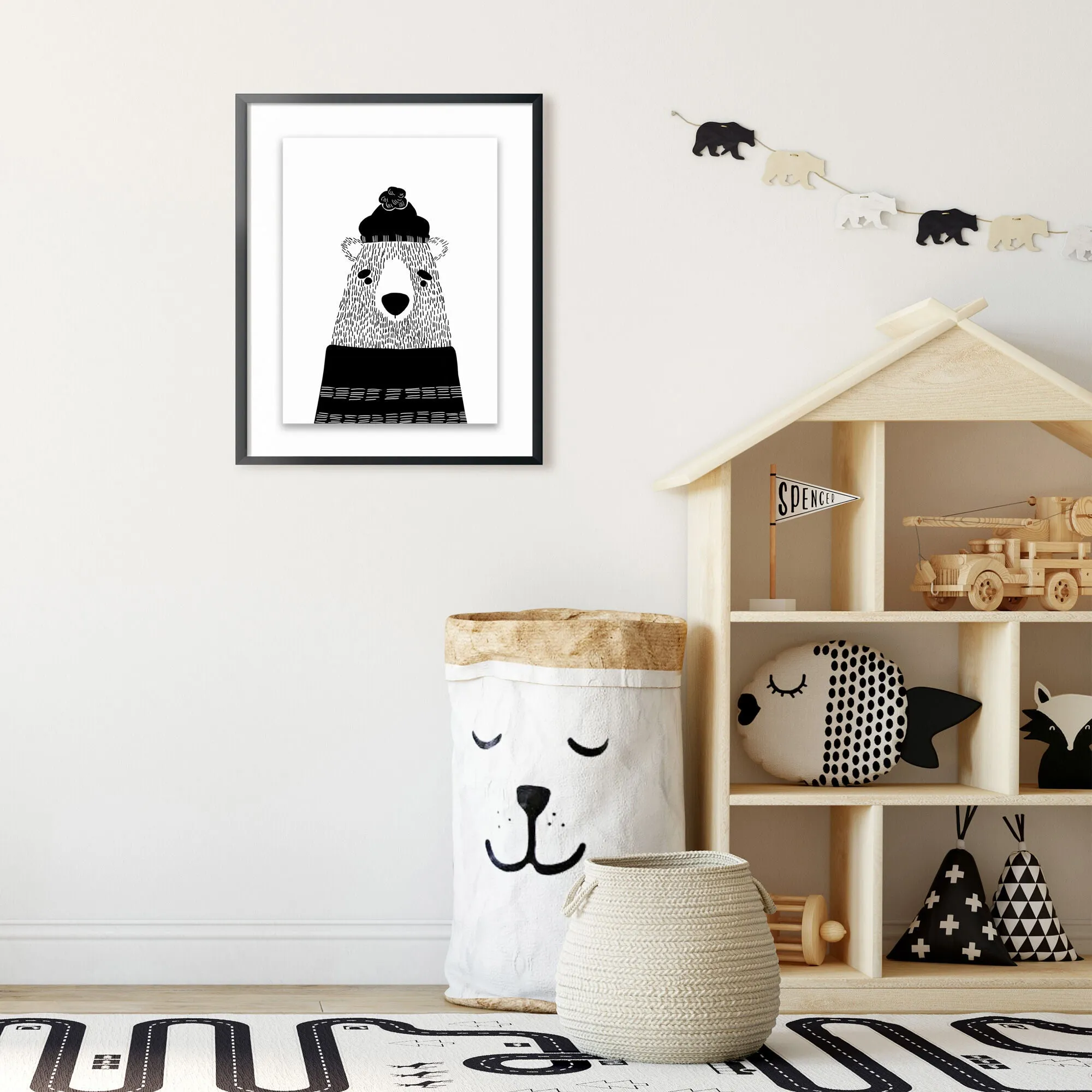 Kids Black Bear Wall Art