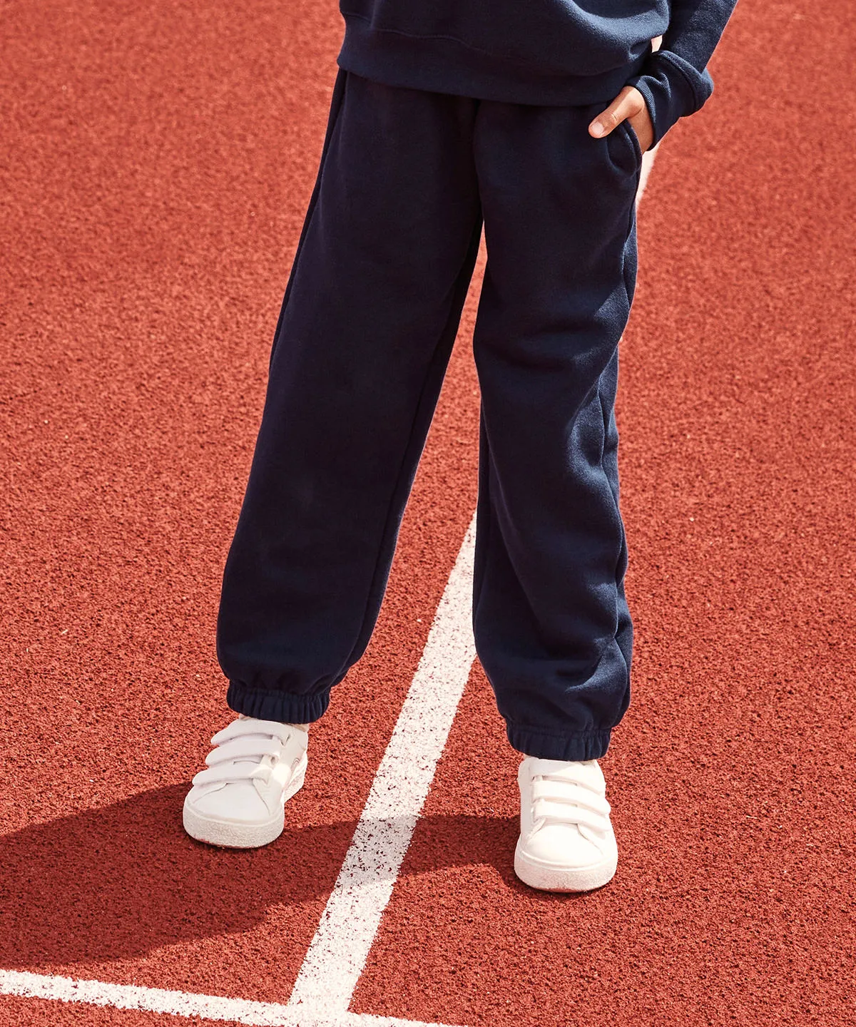 Kids premium elasticated cuff jog pants | Heather Grey