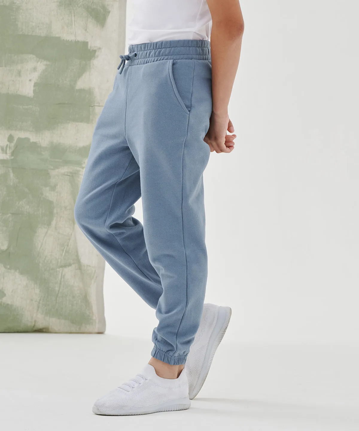 Kids sustainable fashion cuffed joggers | Heather Grey