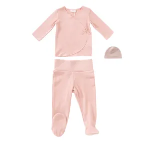 Kipp Baby Pink Felt Knit Wrap 2 Pc Set   Hat