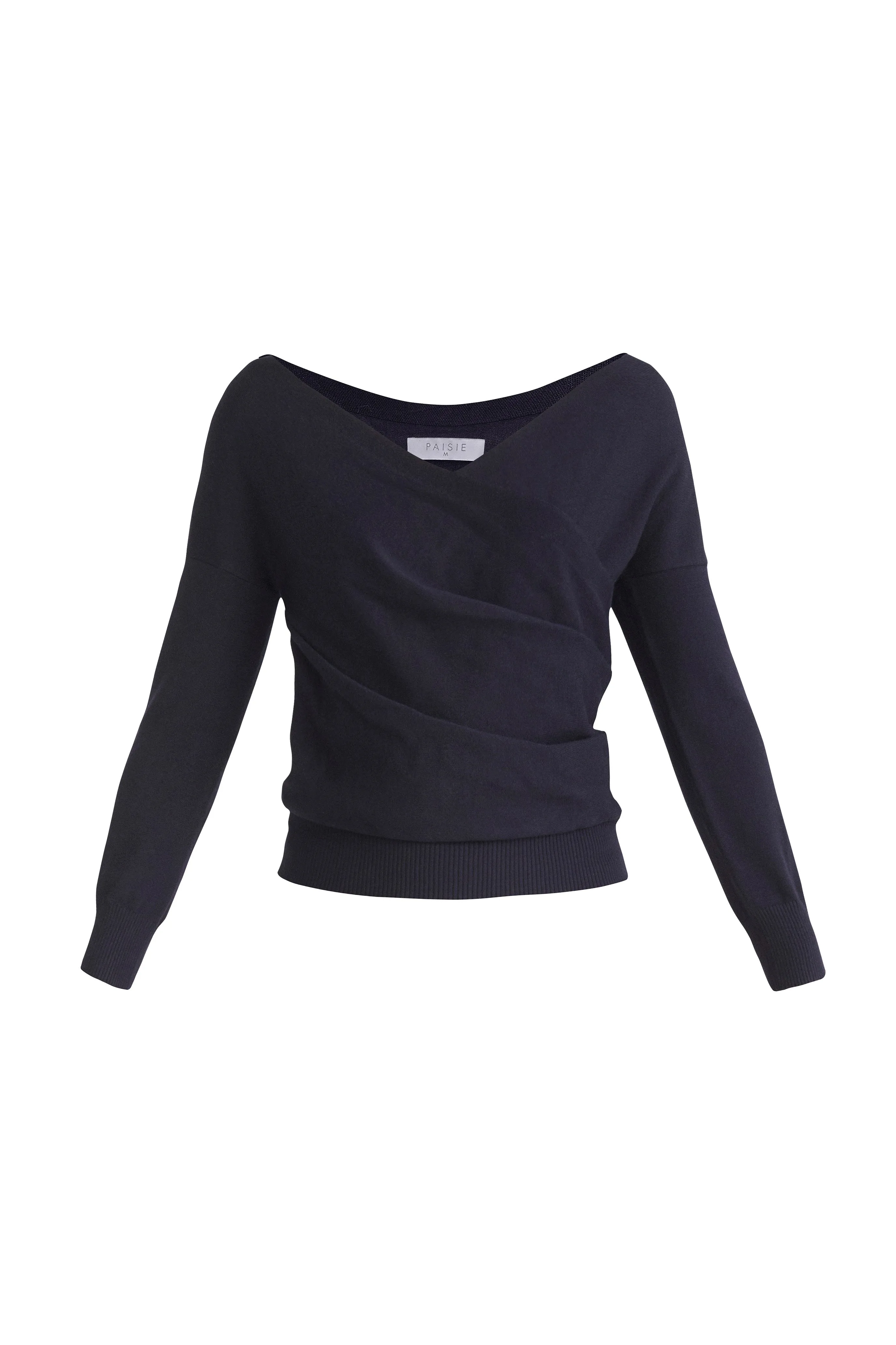 Knitted Wrap Top with Long Sleeves