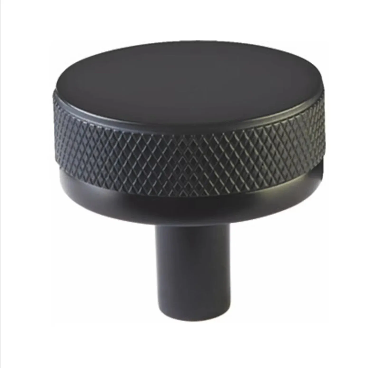 Knurled Matte Black Cabinet Knobs and Drawer Pulls
