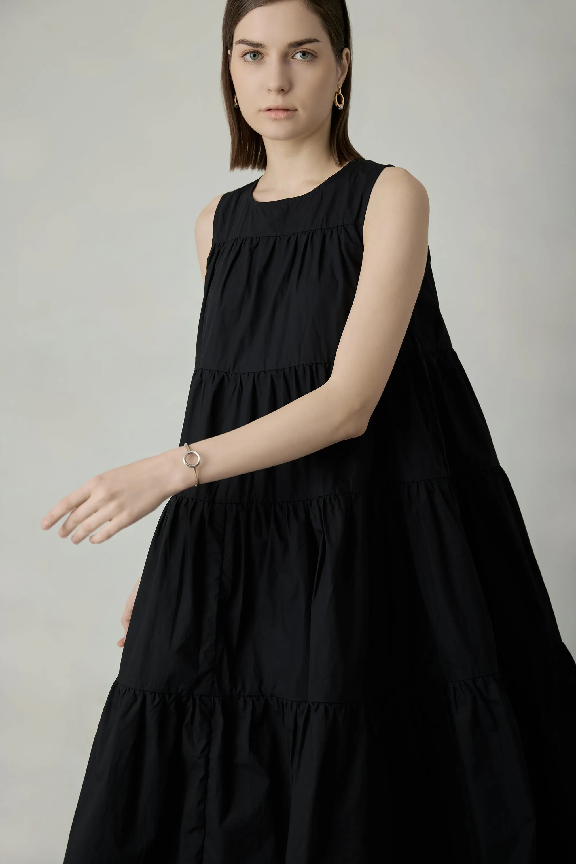 LAYER cotton dress (Black)
