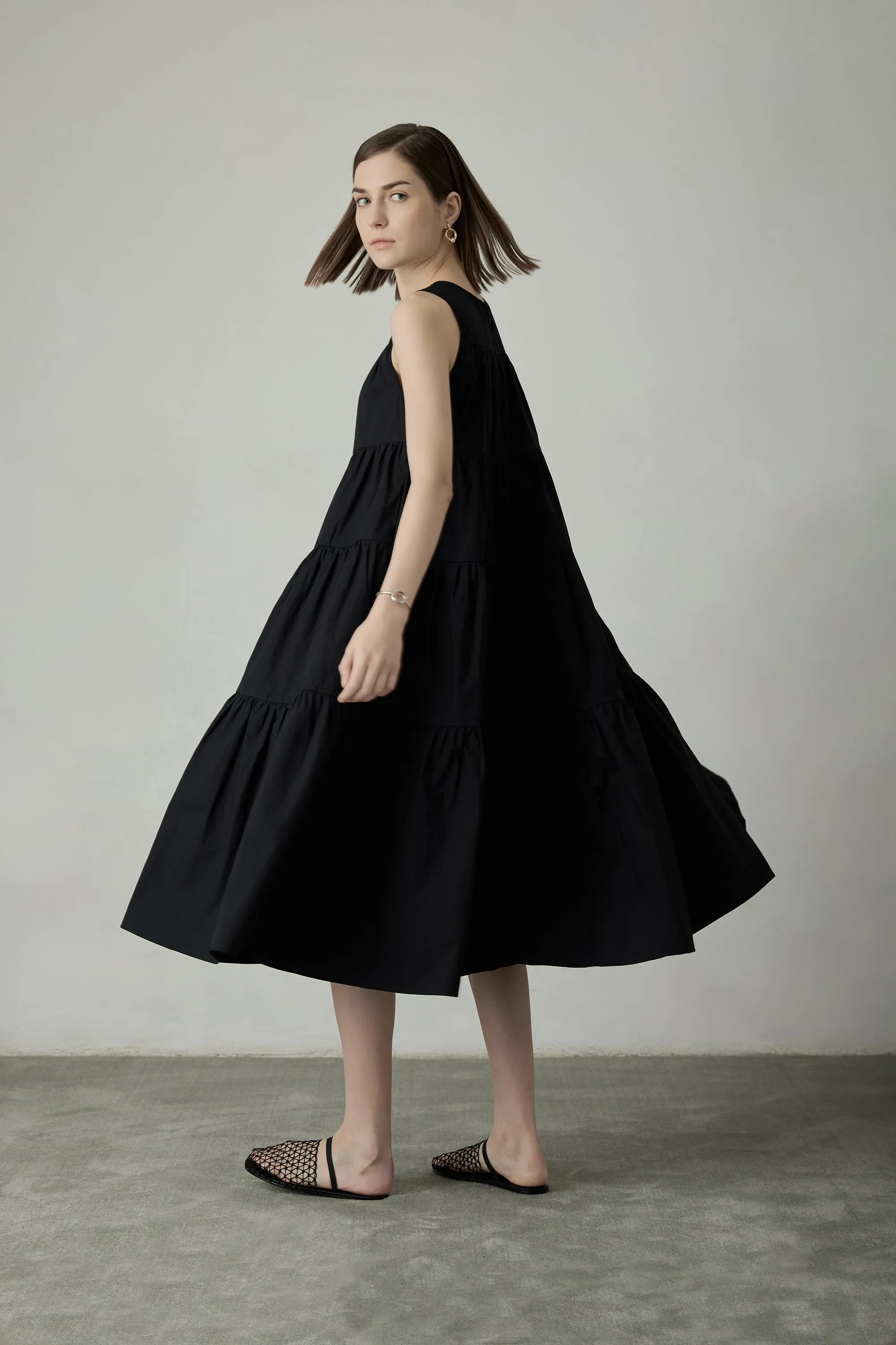 LAYER cotton dress (Black)