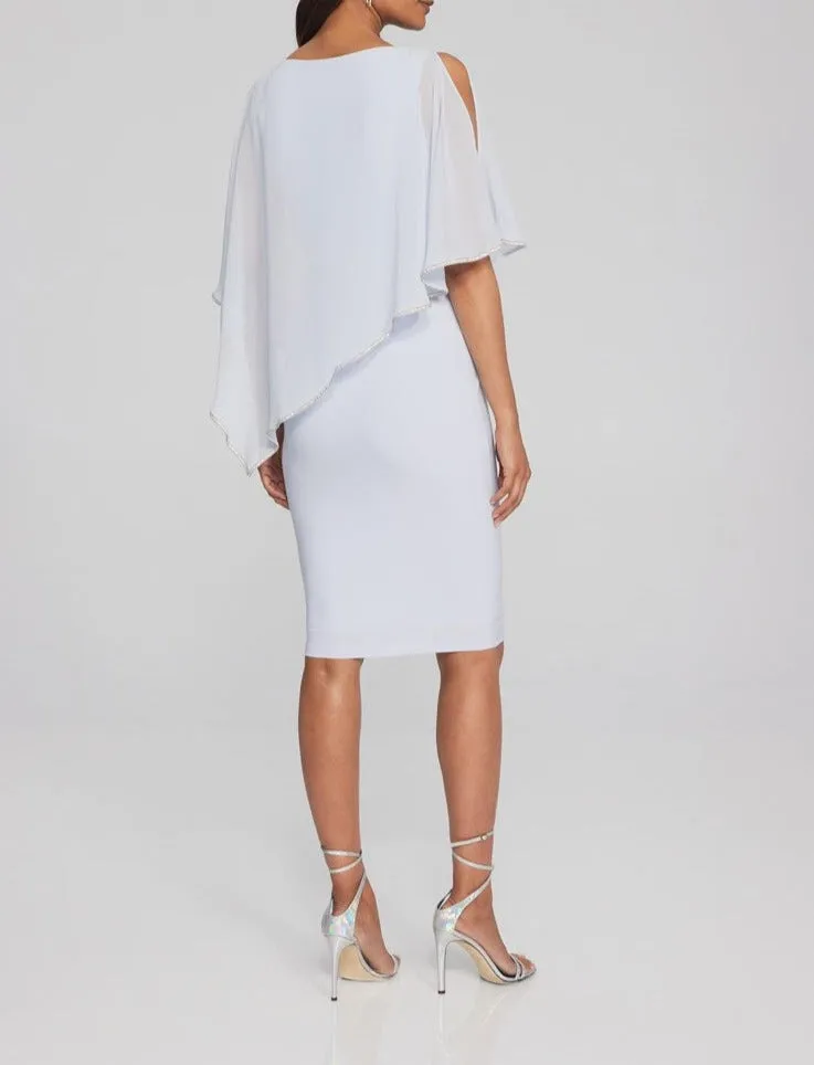 Layered Dress With Cape Overlay