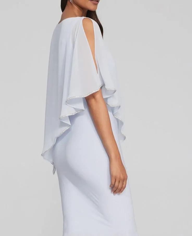 Layered Dress With Cape Overlay