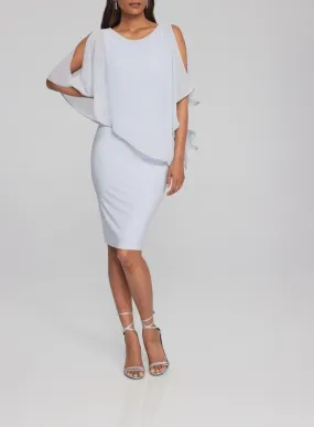 Layered Dress With Cape Overlay