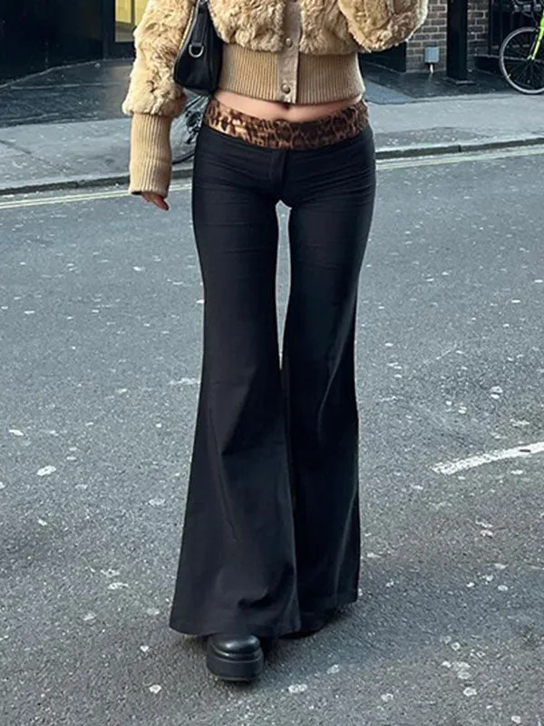 Leopard Printed Flared Flared Pants