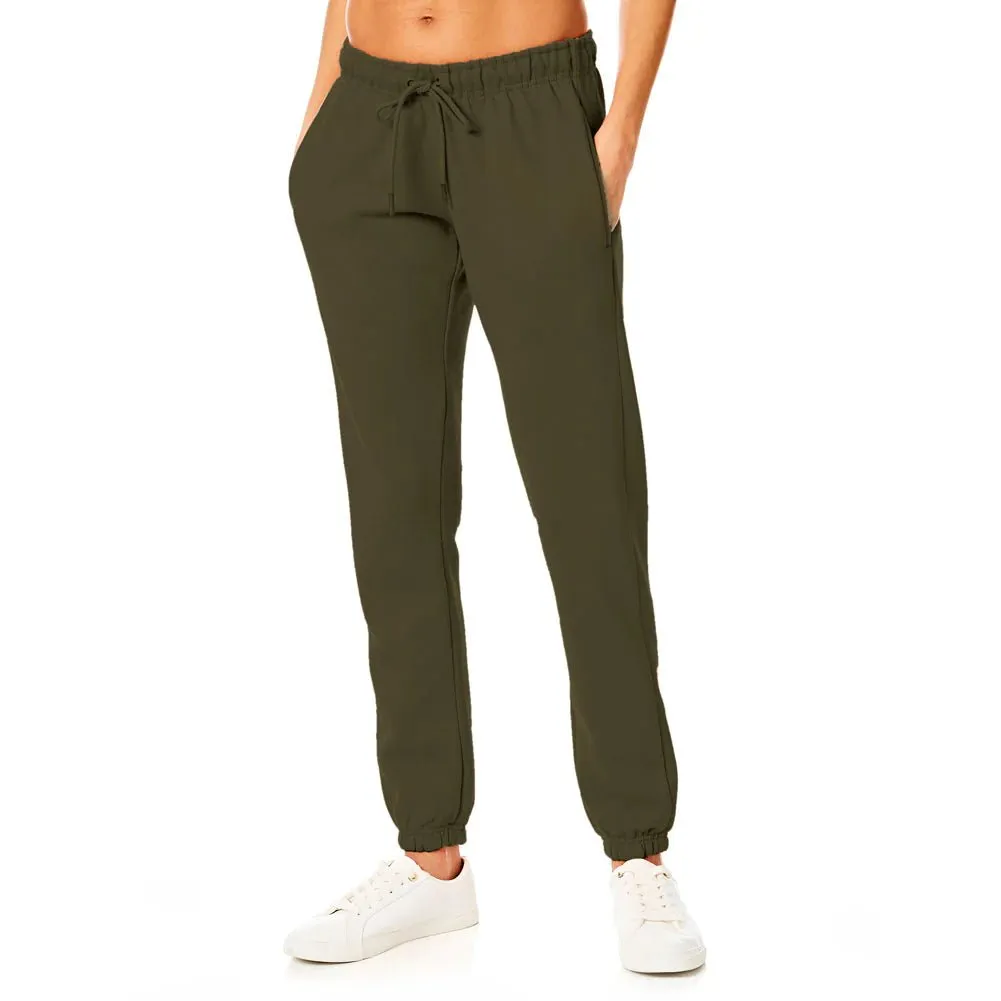 Light & Shade Ladies Cuffed Joggers - Army Green