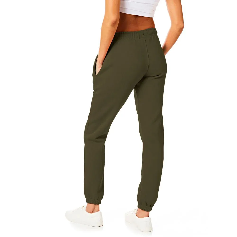 Light & Shade Ladies Cuffed Joggers - Army Green