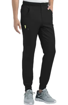 Men's Half Elastic Waistband Jogger Pant by Maevn XS-3XL / Black