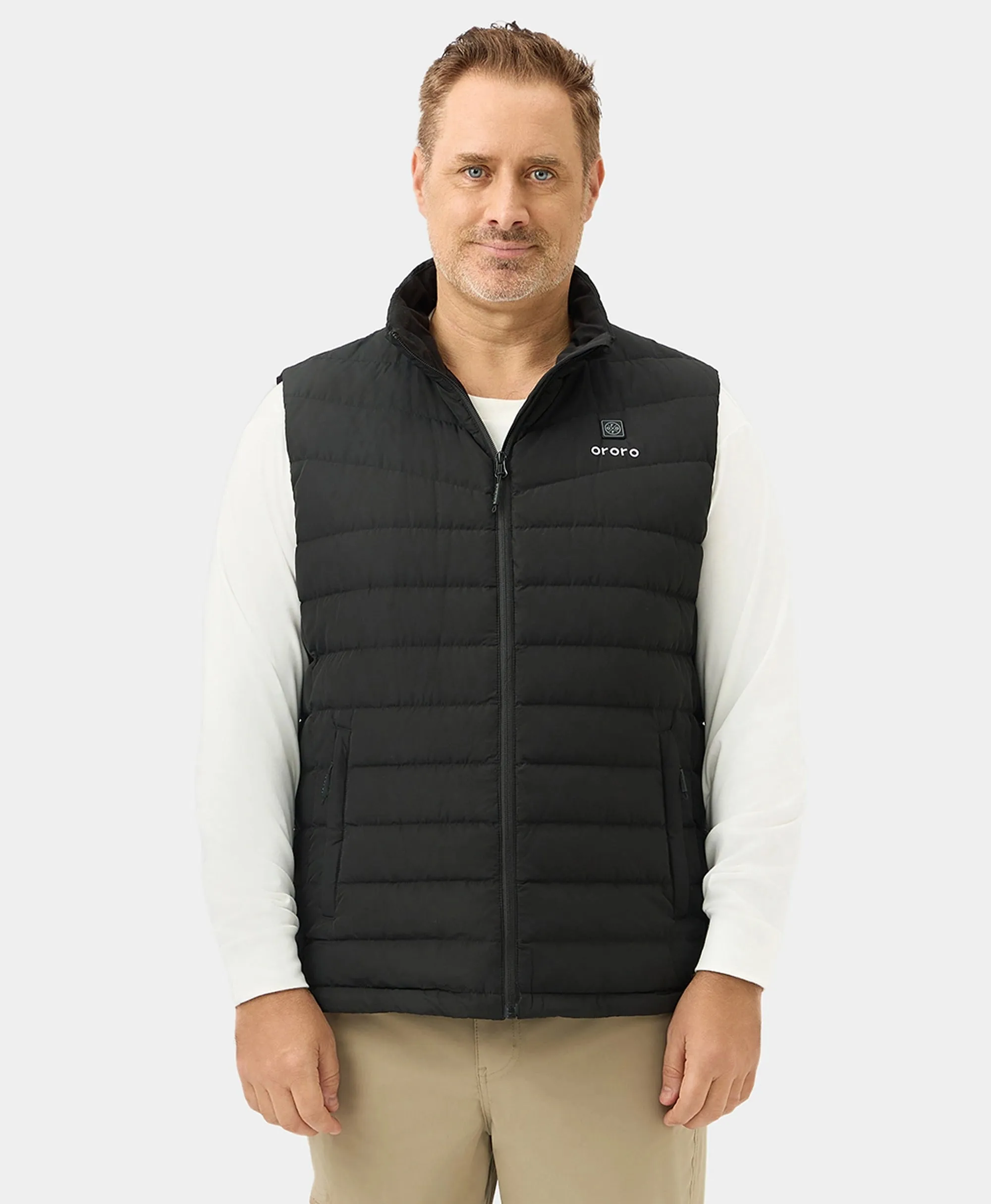 Men's Heated Lightweight Down Vest - Black