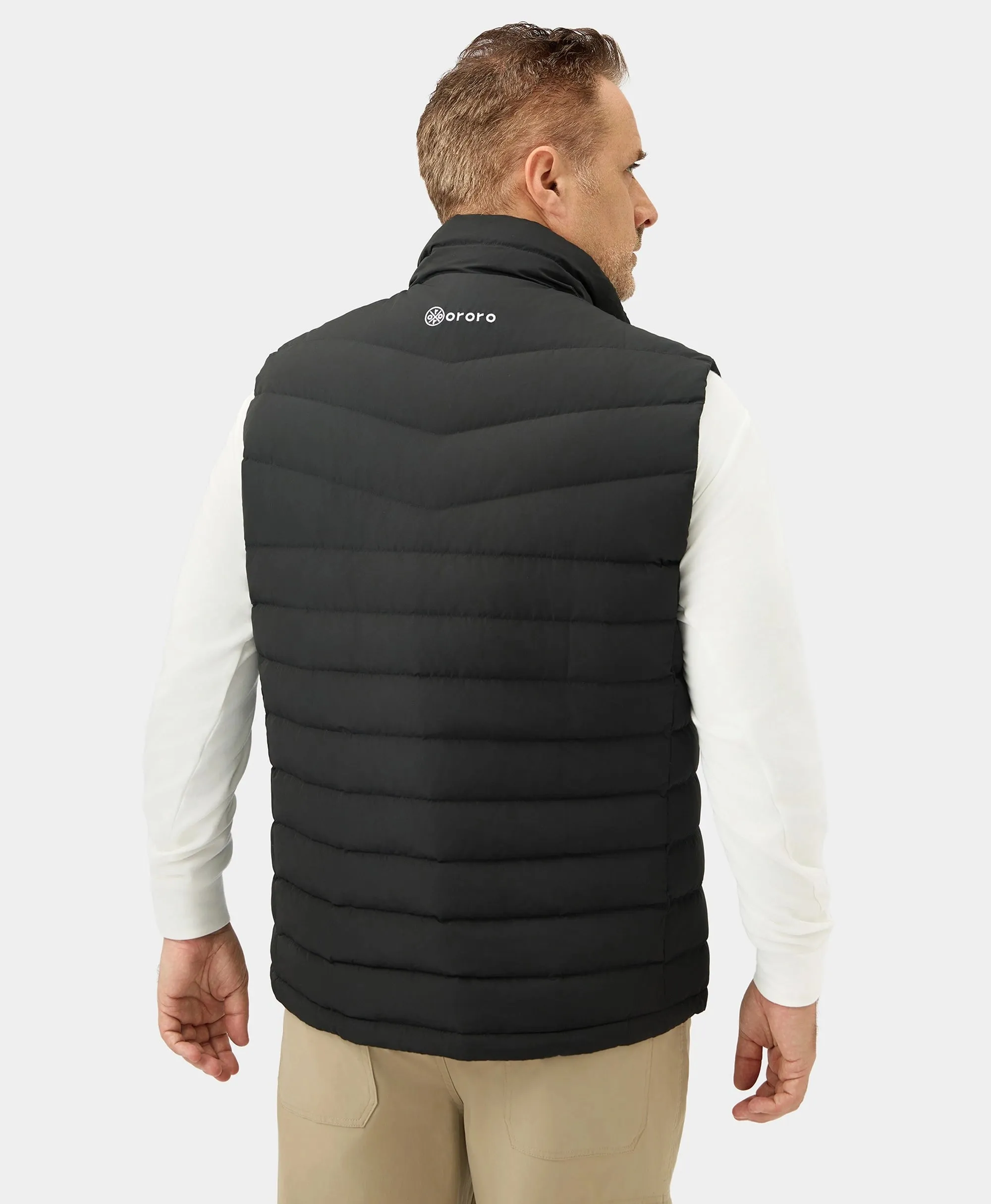Men's Heated Lightweight Down Vest - Black