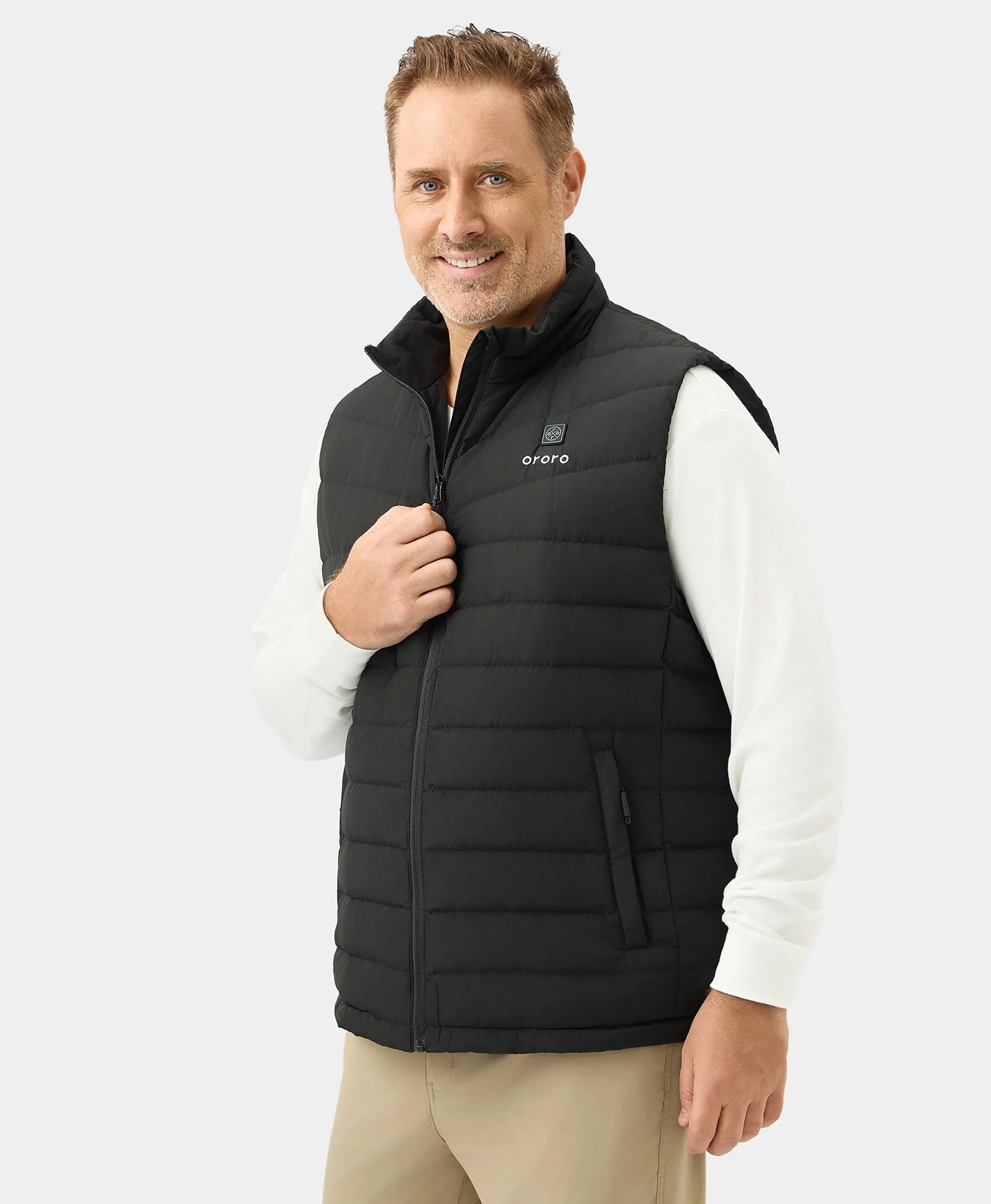 Men's Heated Lightweight Down Vest - Black