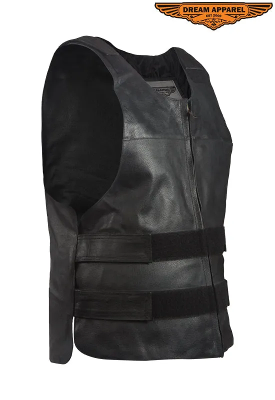 Men's Leather Replica Bulletproof Vest