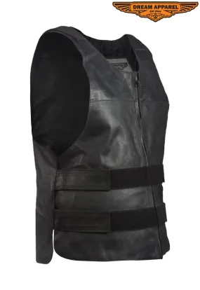 Men's Leather Replica Bulletproof Vest