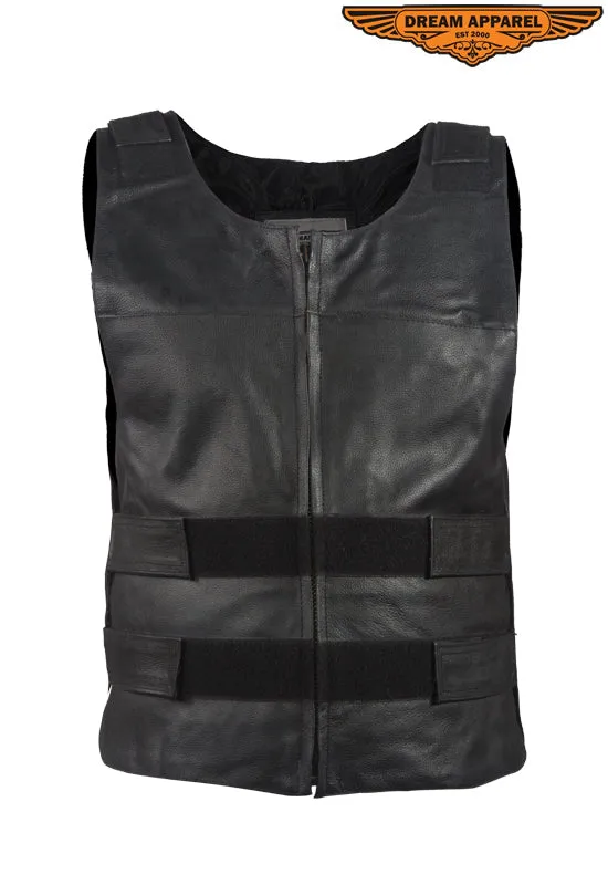 Men's Leather Replica Bulletproof Vest