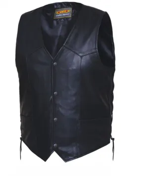 Mens PREMIUM Traditional Snap Front Vest - Side Laces
