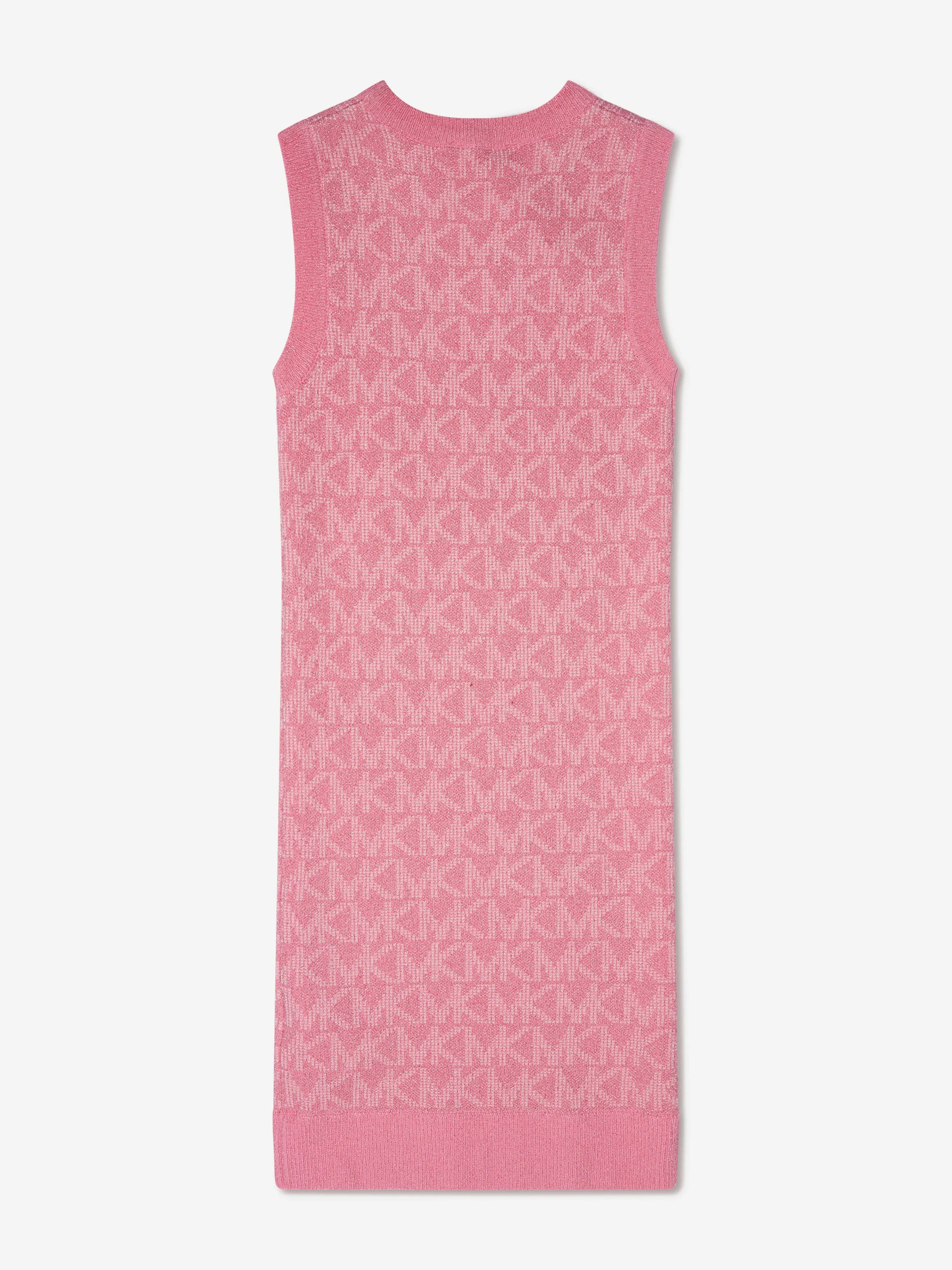 Michael Kors Girls Sleeveless Knitted Logo Dress in Pink