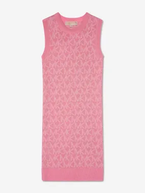 Michael Kors Girls Sleeveless Knitted Logo Dress in Pink