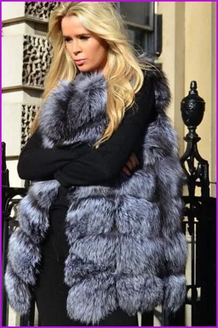 Mid-Long Fox Fur Gilet 70CM