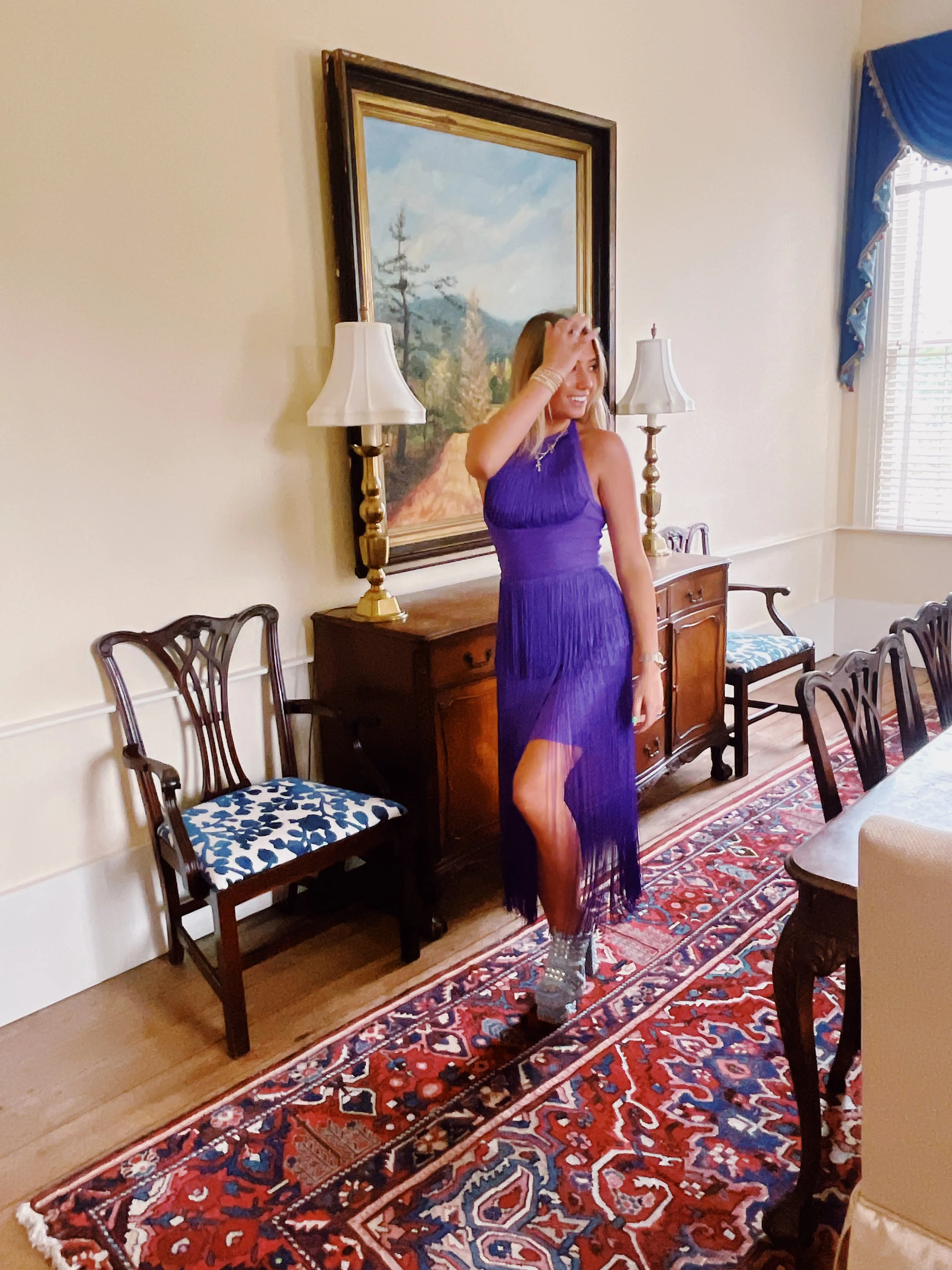 Milly Fringe Dress - Purple