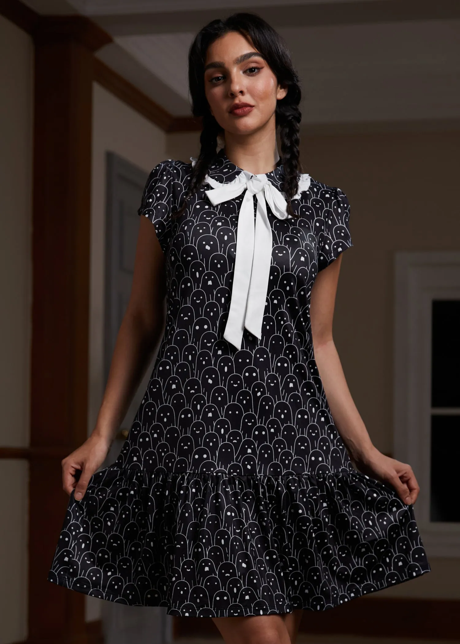Mornings in the Mist Ruffle Dress