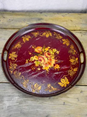 Napoleon III platter - hand-painted flowers 17¾"