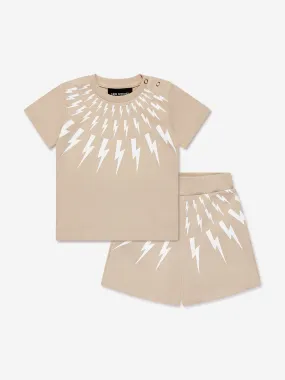 Neil Barrett Baby Boys T-Shirt And Shorts Set in Beige