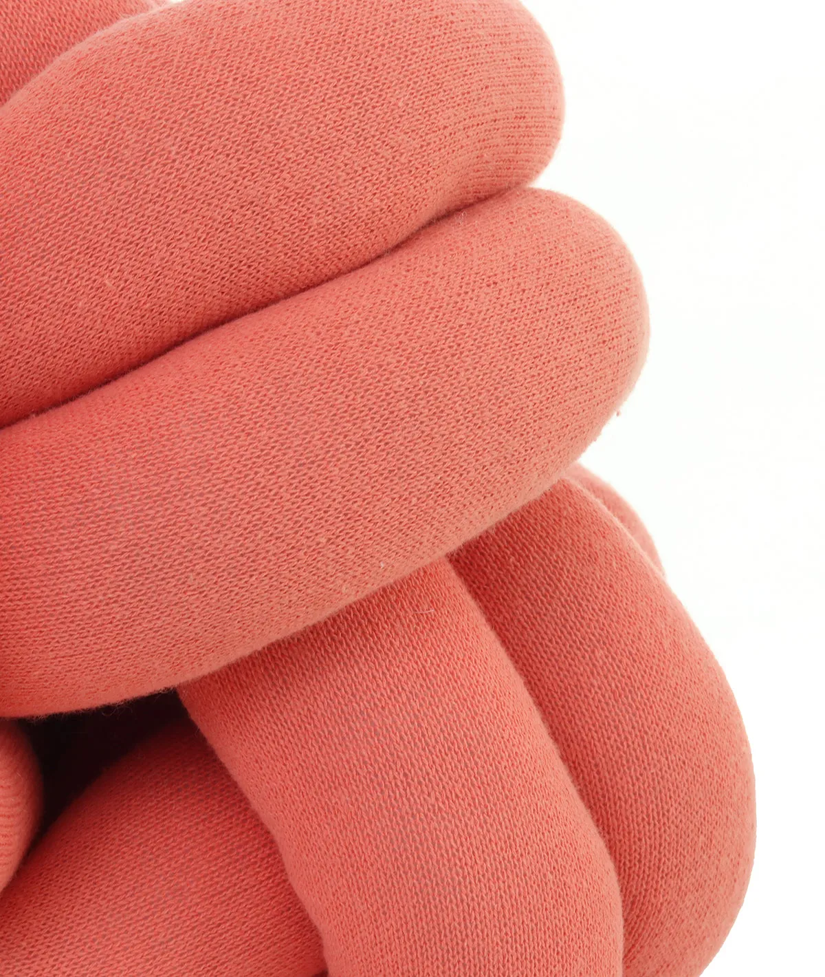Nodo Cotton Knitted Decorative French Pink Color 11 x 11 Inches Knot Pillow