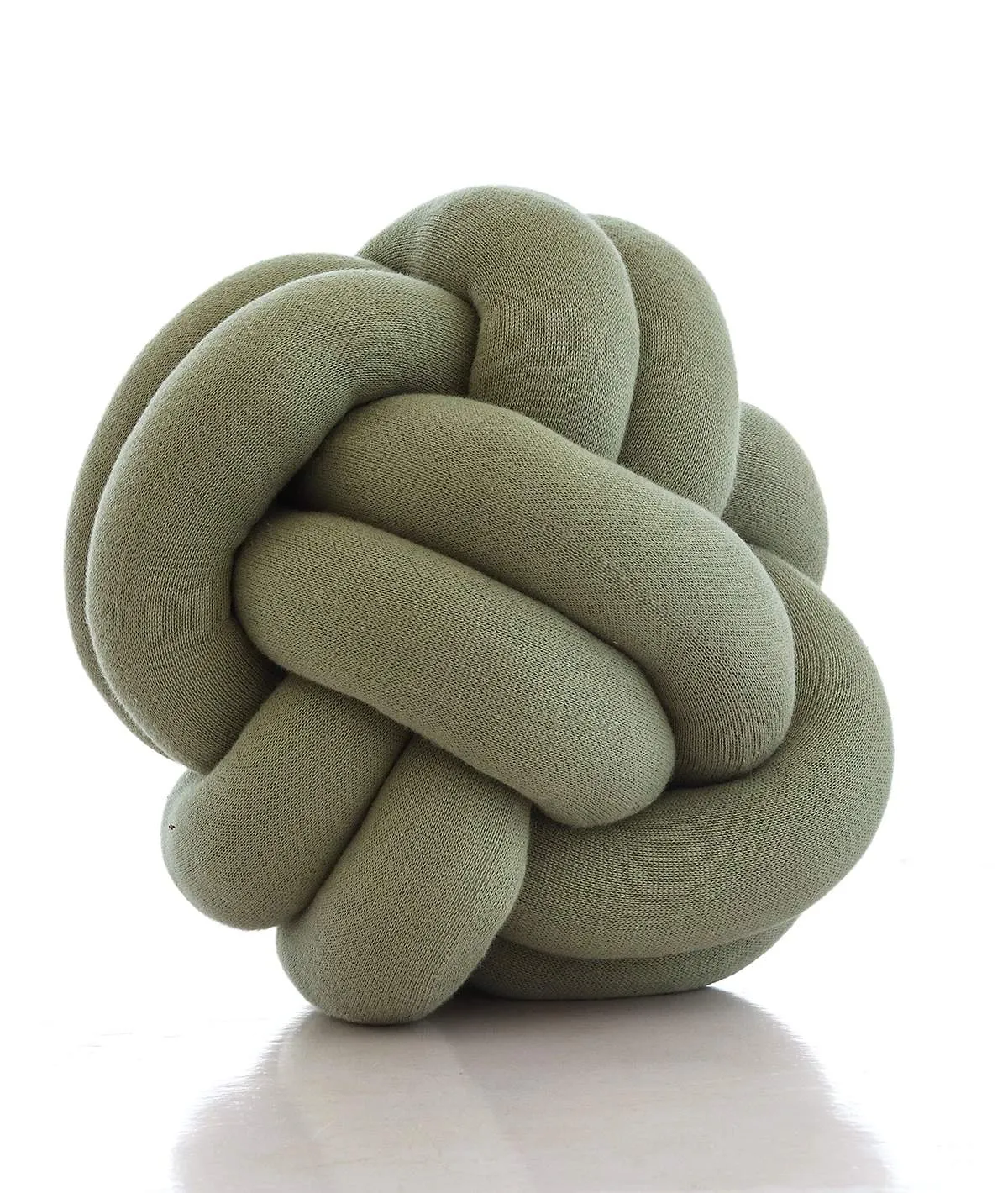 Nodo Cotton Knitted Decorative Green Color 11 x 11 Inches Knot Pillow