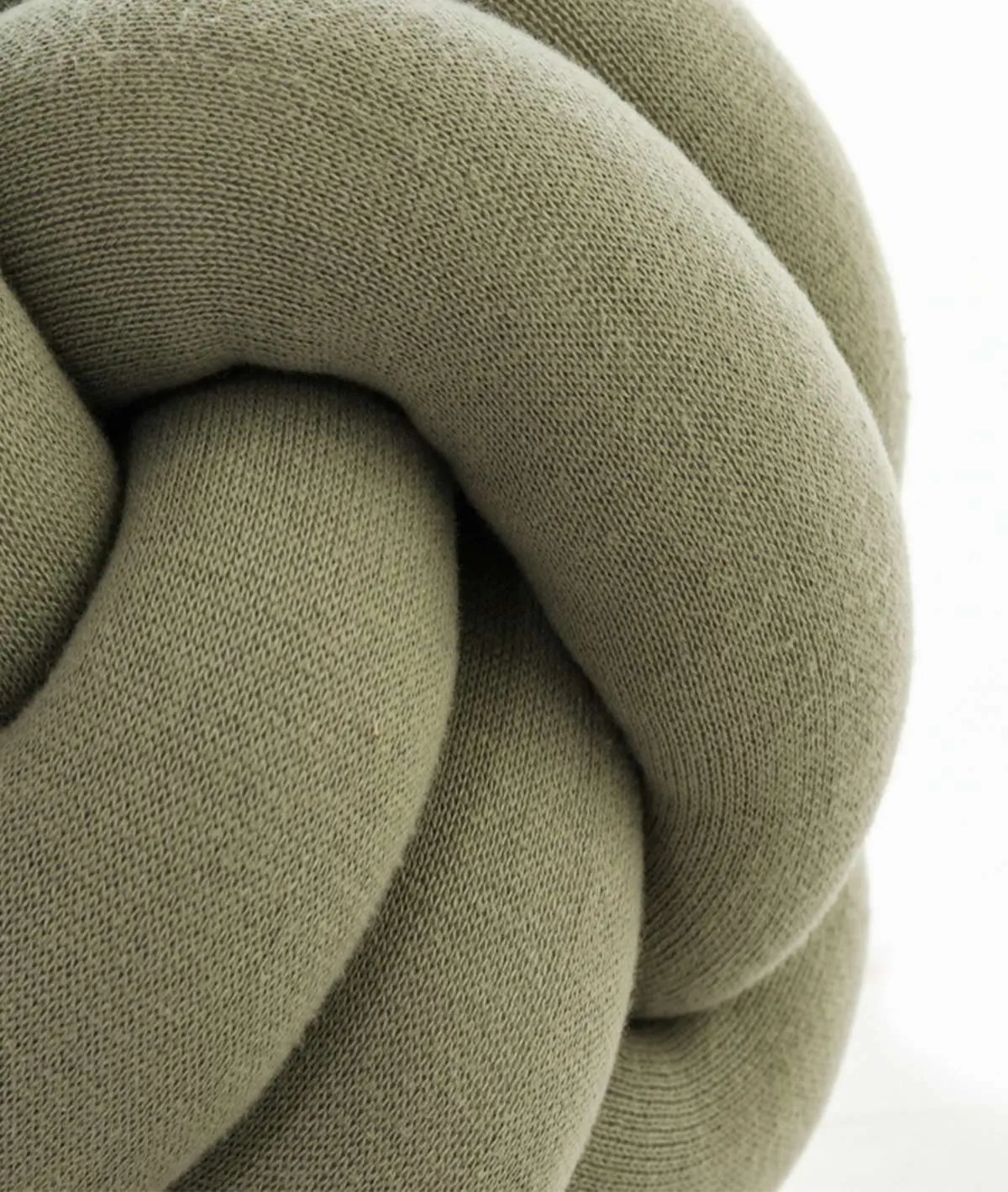 Nodo Cotton Knitted Decorative Green Color 11 x 11 Inches Knot Pillow