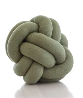 Nodo Cotton Knitted Decorative Green Color 11 x 11 Inches Knot Pillow