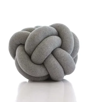 Nodo Cotton Knitted Decorative Grey Color 11 x 11 Inches Knot Pillow