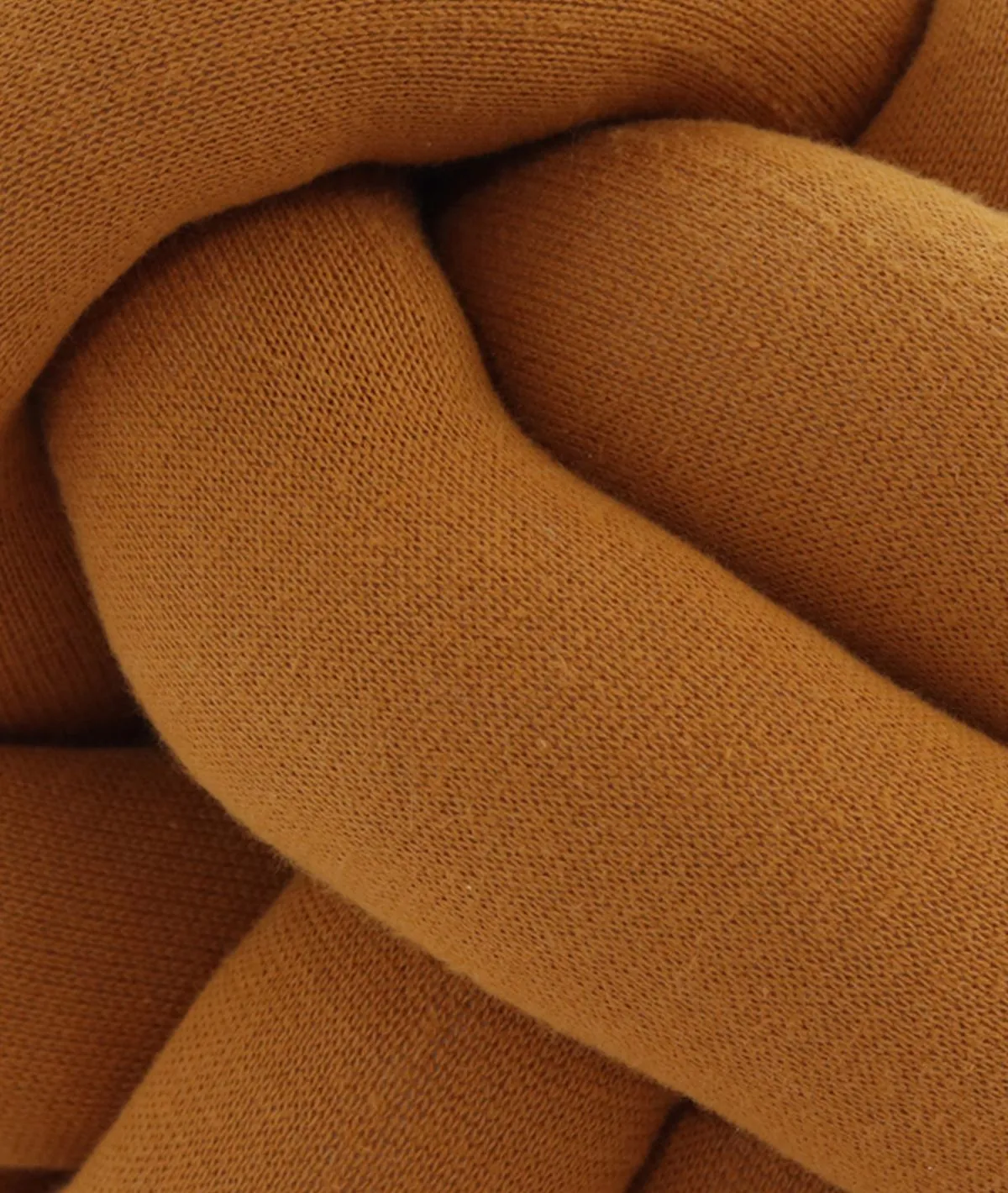 Nodo Cotton Knitted Decorative Mustard Color 11 x 11 Inches Knot Pillow