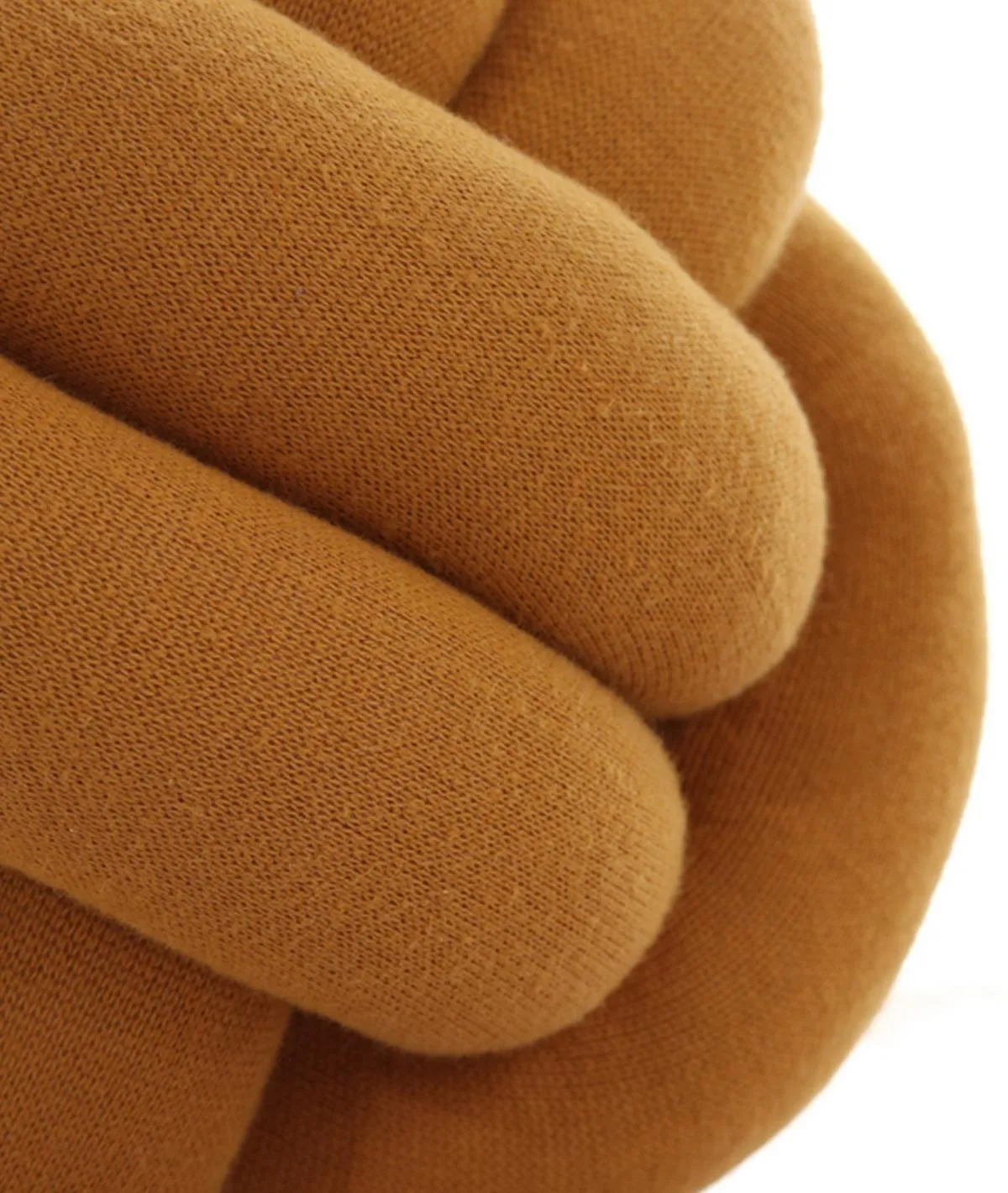 Nodo Cotton Knitted Decorative Mustard Color 11 x 11 Inches Knot Pillow