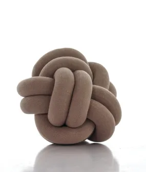Nodo Cotton Knitted Decorative Sandy Brown Color 11 x 11 Inches Knot Pillow