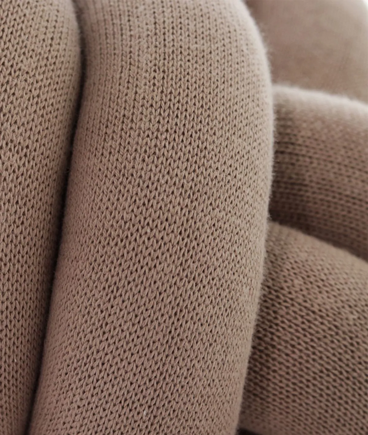 Nodo Cotton Knitted Decorative Sandy Brown Color 11 x 11 Inches Knot Pillow