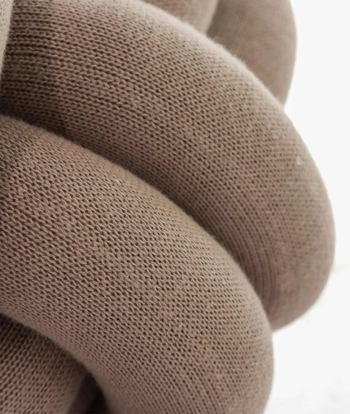 Nodo Cotton Knitted Decorative Sandy Brown Color 11 x 11 Inches Knot Pillow