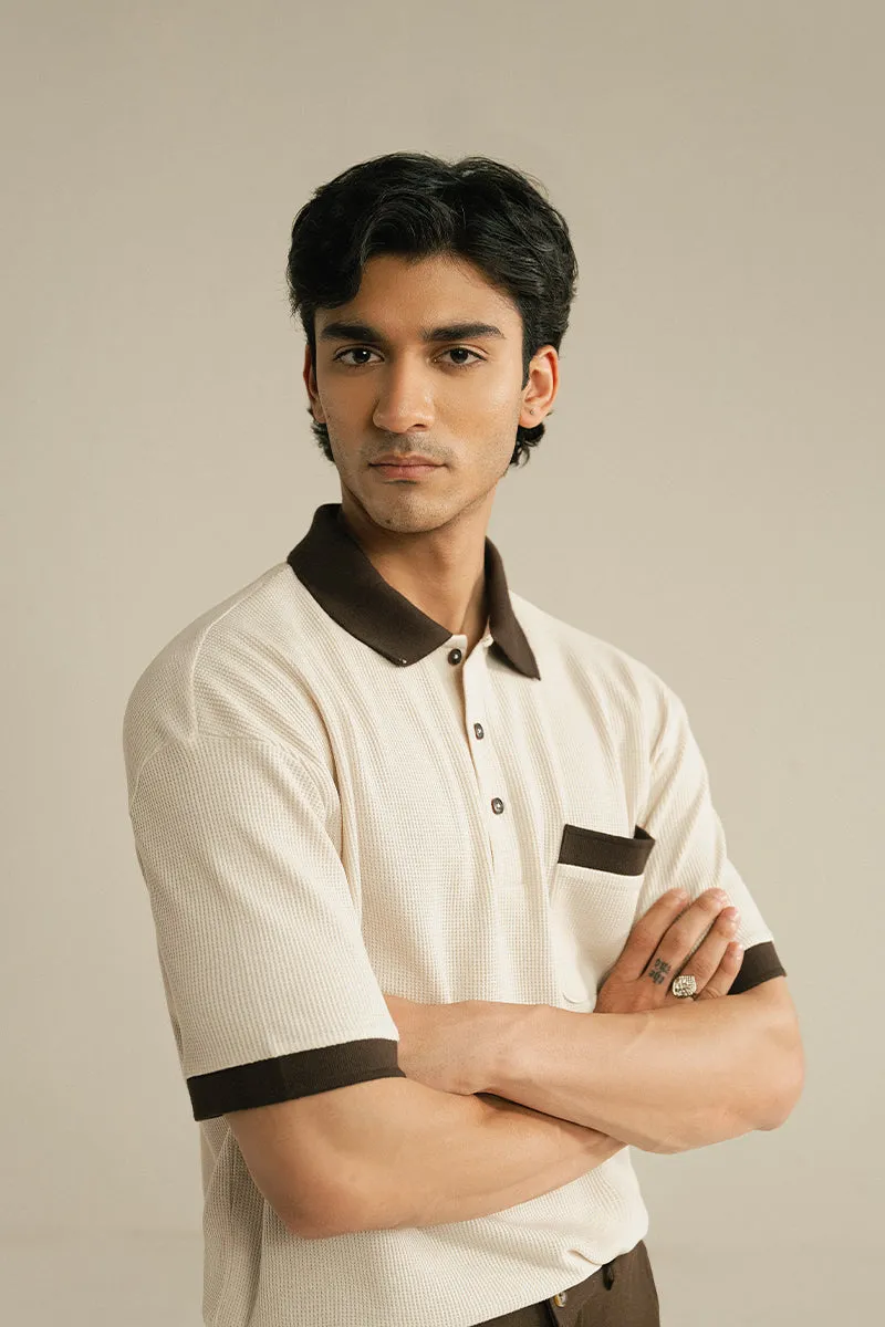 OFF WHITE POLO SHIRT
